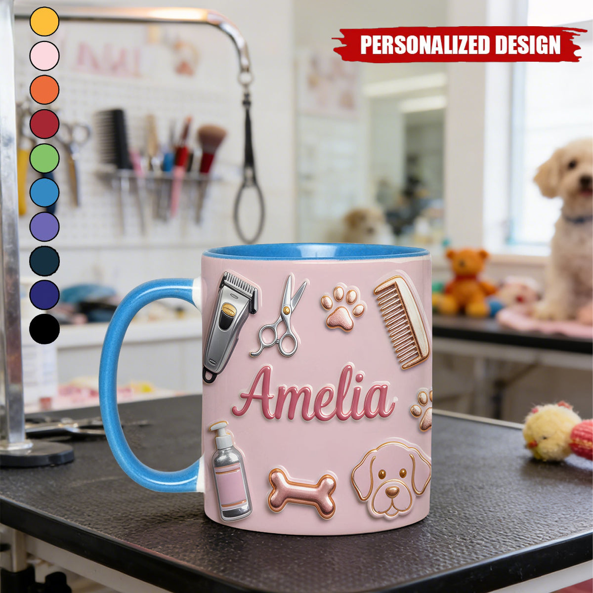 Dog Groomer - Personalized Dog Groomer Accent Mug