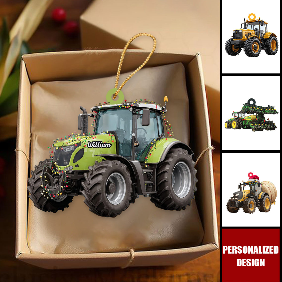 Persoanlized Farmer Tractor Acrylic Ornament - Gift For farmer