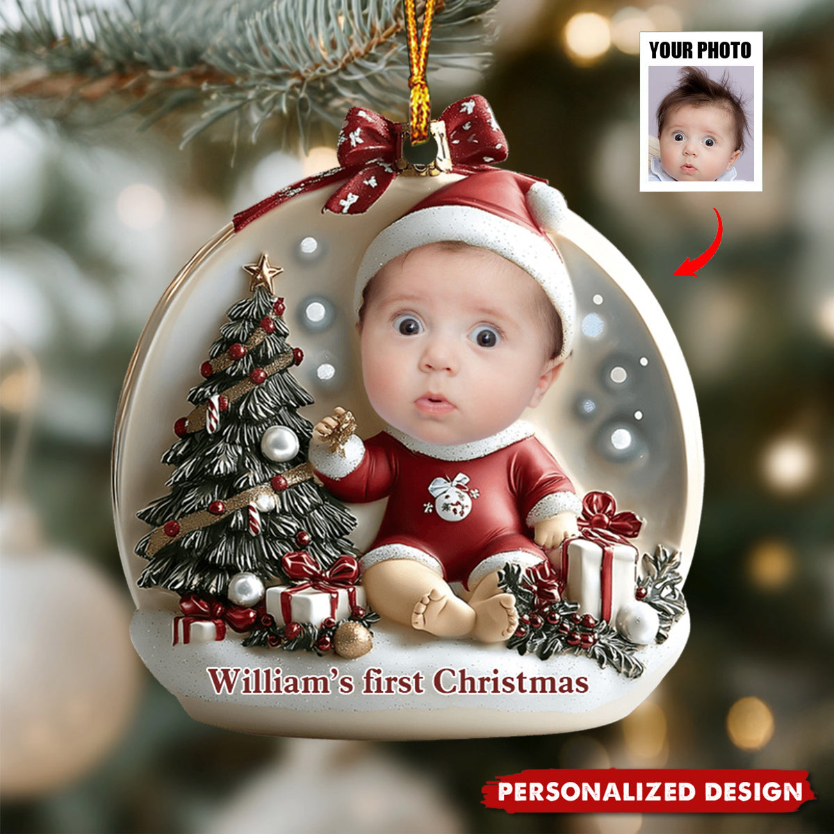Baby's First Christmas - Personalized Newborn Acrylic Ornament