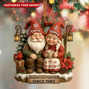 Personalized Growing Old Together Christmas Ornament