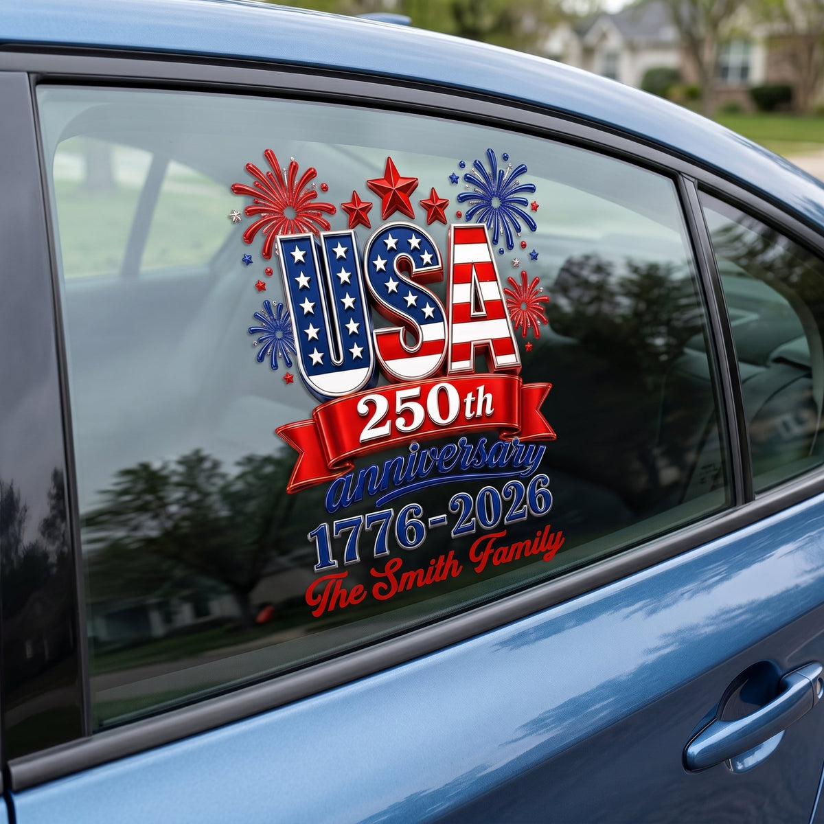 Personalized America 250th Anniversary Decal - Gifts For Mom, Dad, Brother, Sister, Kids - 1776 Energy Activated