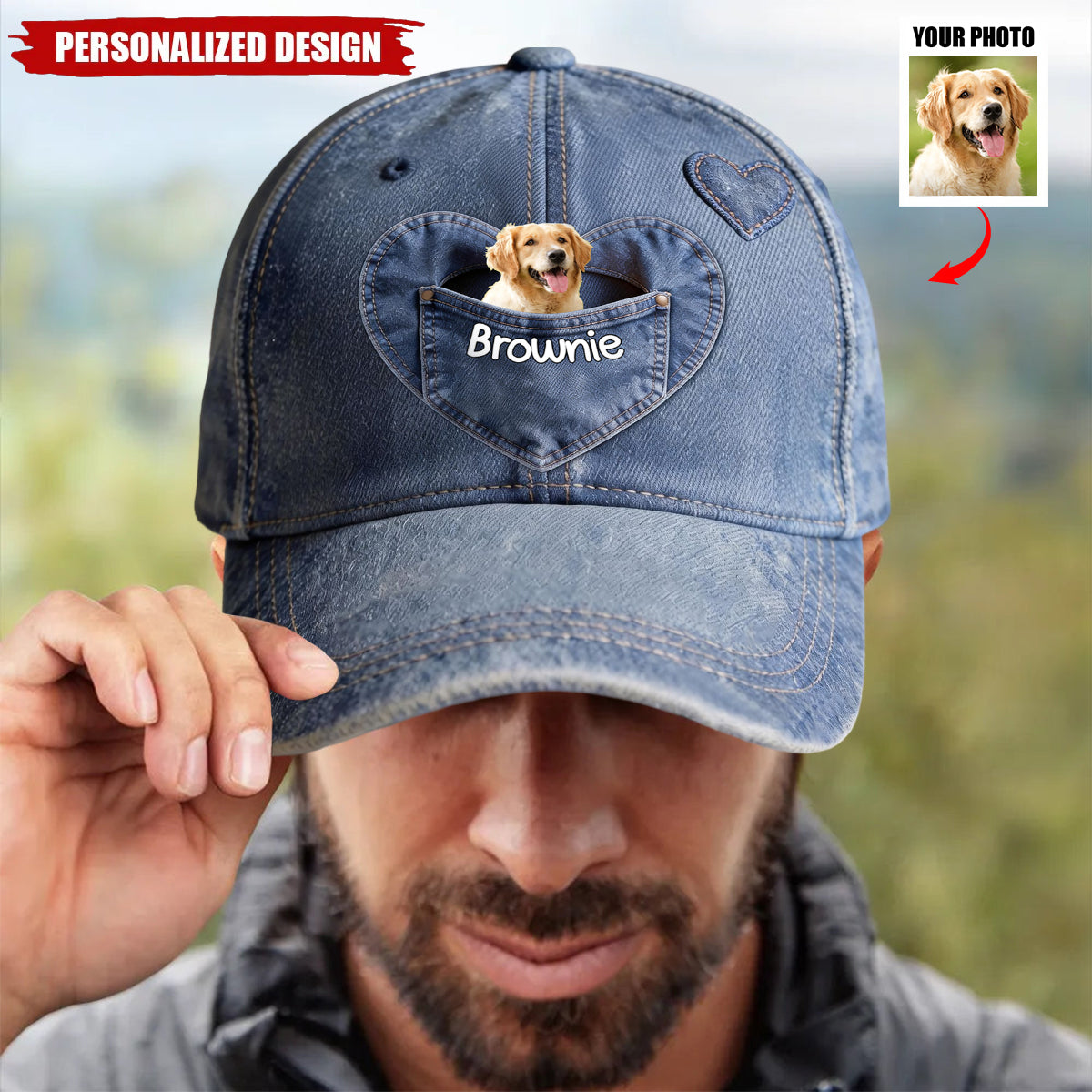 Personalized Upload Photo Dog Cap-Gift For Dog Lover