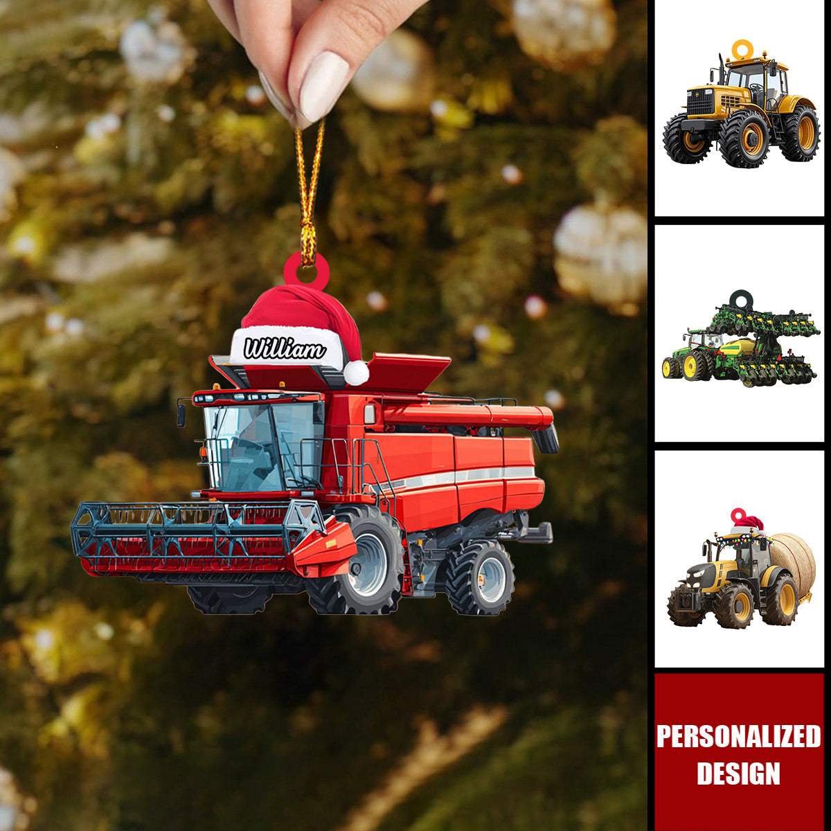 Persoanlized Farmer Tractor Acrylic Ornament - Gift For farmer