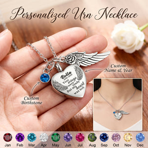 Personalized Urn Necklace for Ashes with Birthstone