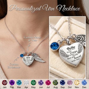 Personalized Urn Necklace for Ashes with Birthstone
