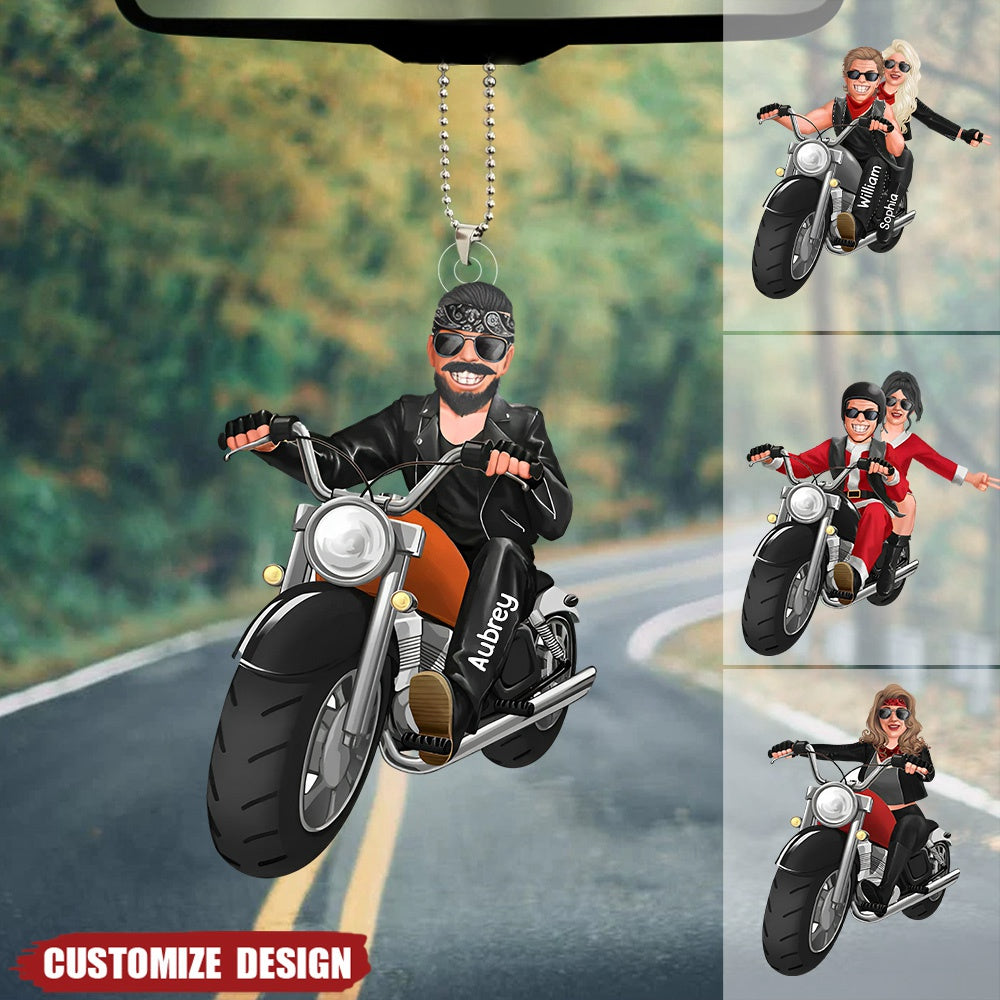 Personalized Biker Couple/Male Biker/Female Biker Acrylic Hanging Ornament