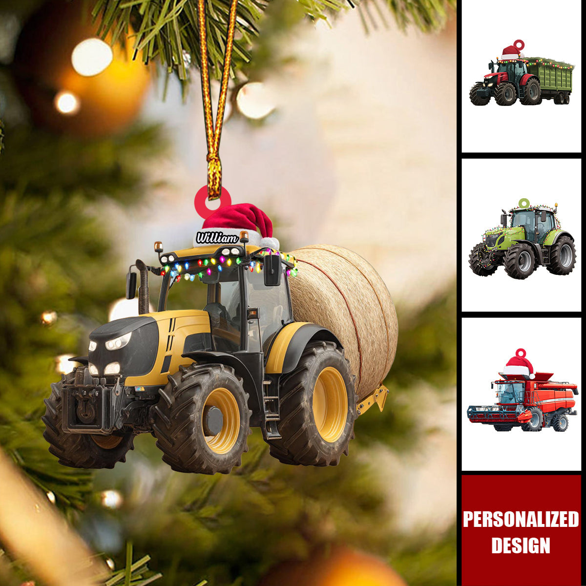 Persoanlized Farmer Tractor Acrylic Ornament - Gift For farmer
