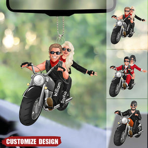Personalized Biker Couple/Male Biker/Female Biker Acrylic Hanging Ornament