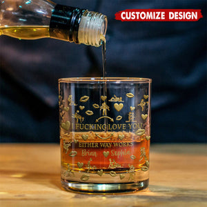 I Love You - Personalized Couple Whiskey Glass - Gift For Couple