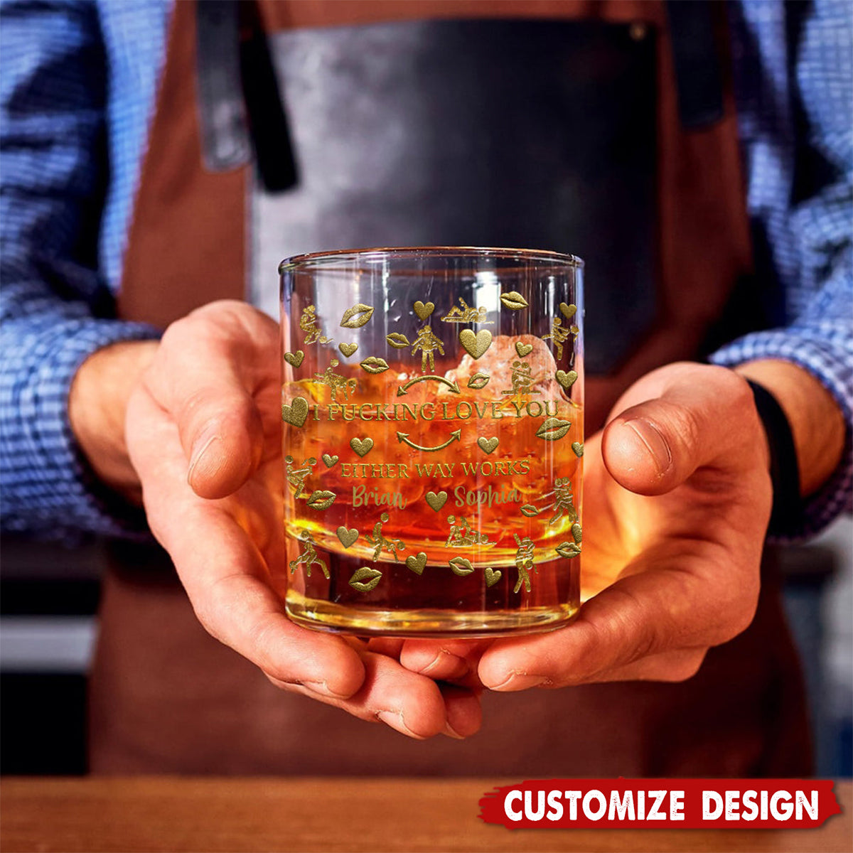 I Love You - Personalized Couple Whiskey Glass - Gift For Couple