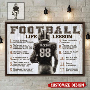 American Football Life Lessons Personalized Poster