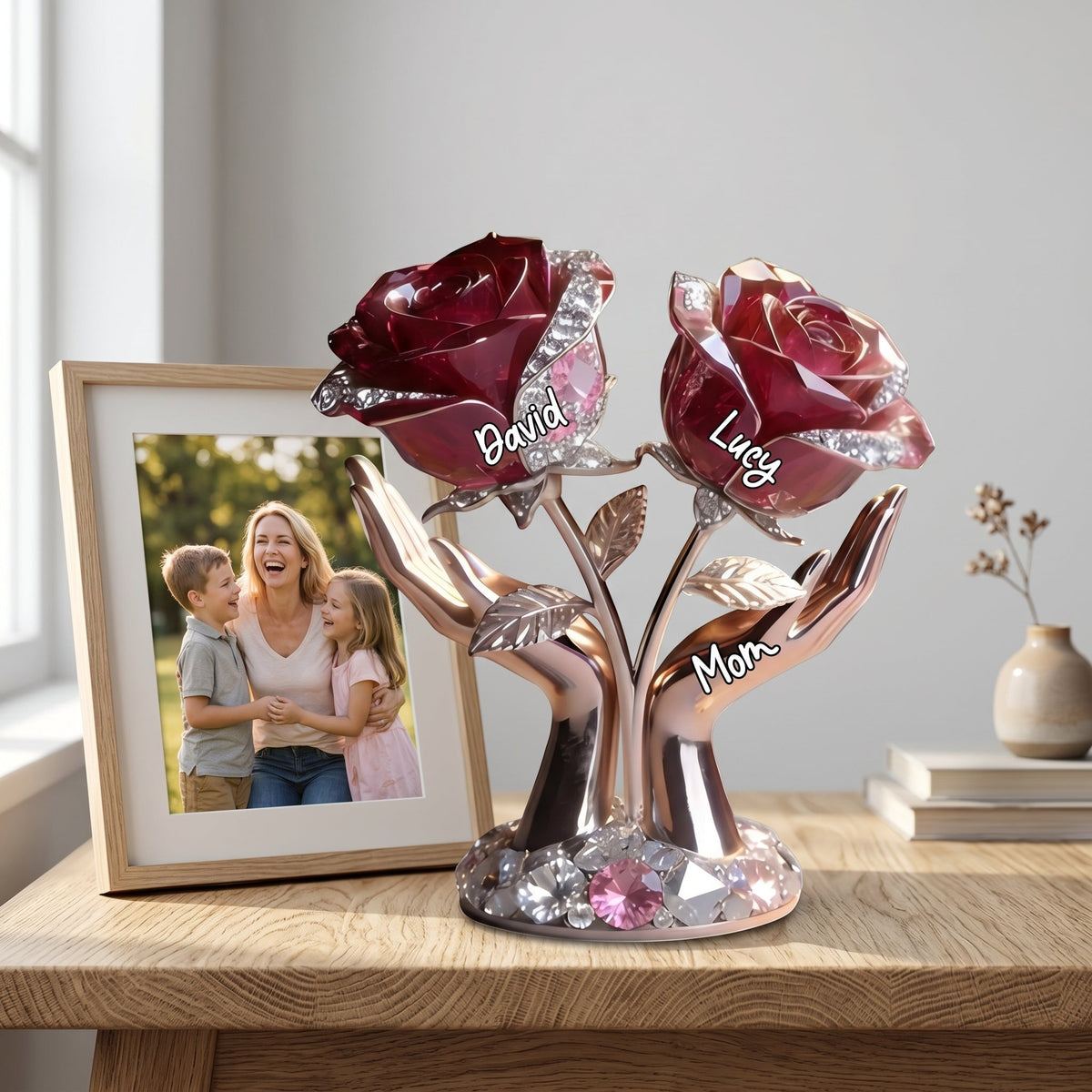 Mom Grandma Rose Tree - Personalized Custom Shaped Acrylic Plaque
