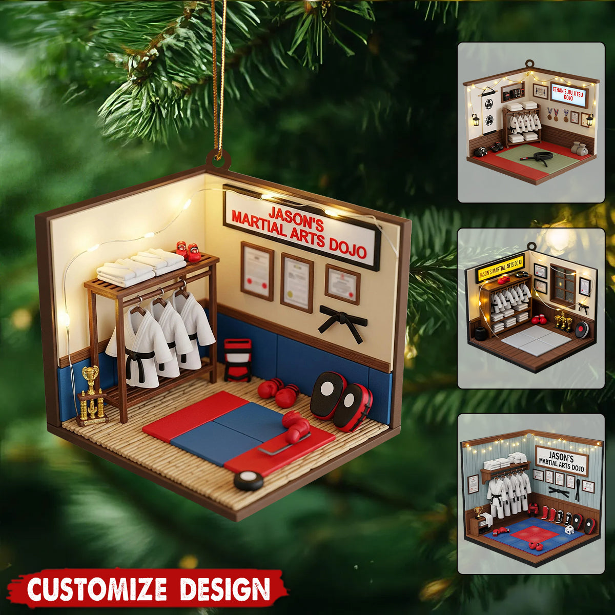 Personalized Martial Arts/Jiujitsu/Karate/Taekwondo Christmas Ornament