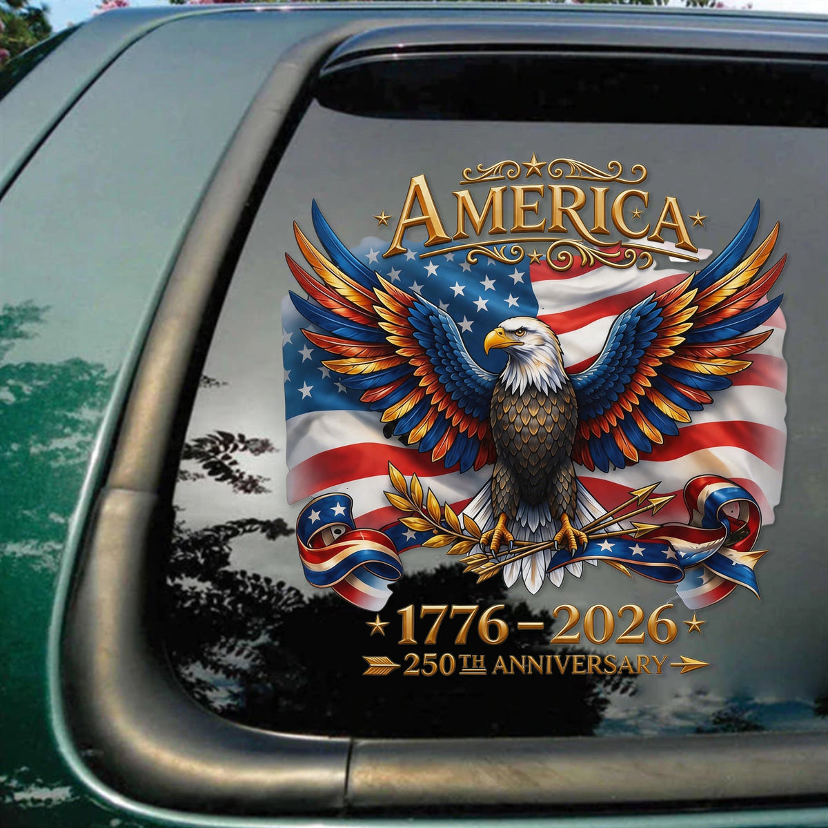 America 250th Anniversary Printed Decal, 1776-2026 Patriotic Eagle, USA Flag Printed Decal, Fourth of July Gift, America Birthday Printed Decal