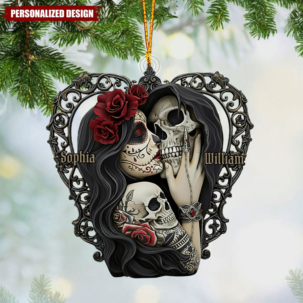 This Is Us-Personalized Skull Christmas Ornament-Gift For Couple