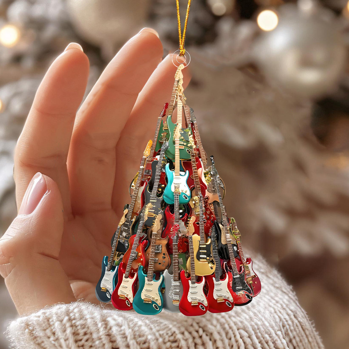 Electric Guitar Christmas Tree Ornament - Gift For Guitar Lovers