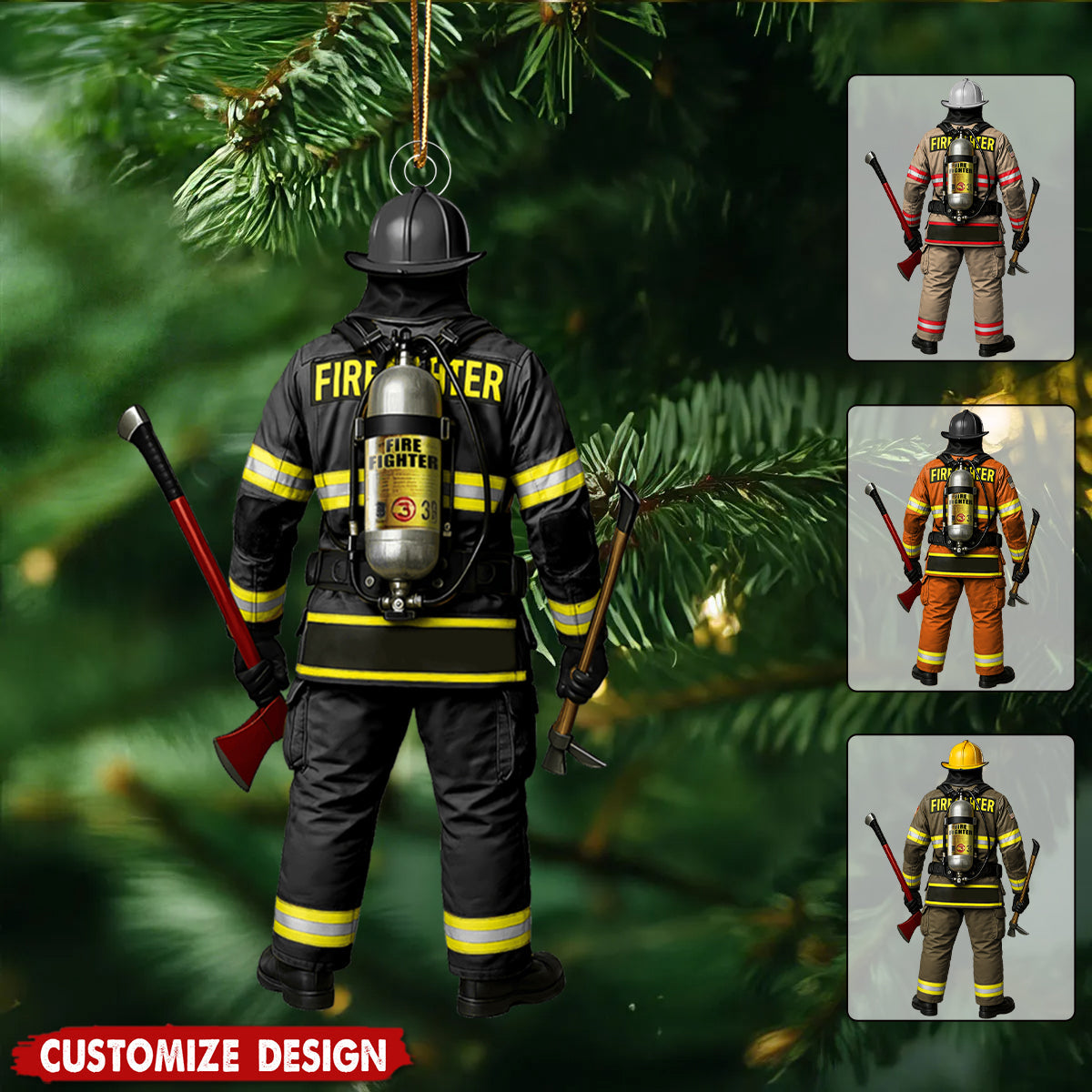 Personalized Firefighter On Duty Christmas Ornament - Gift For Firefighter Fireman New