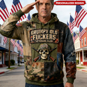 Personalized Military Skull Hoodie Gifts For Veteran