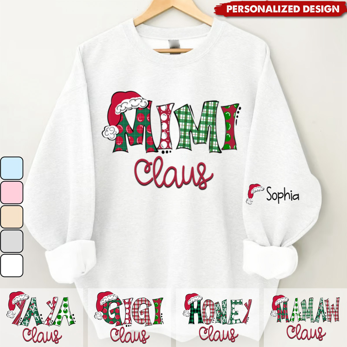 2024 New Release Mimi Claus Christmas and Grandkids-Personalized Sweatshirt