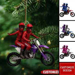 Personalized Motocross Couple Ornament