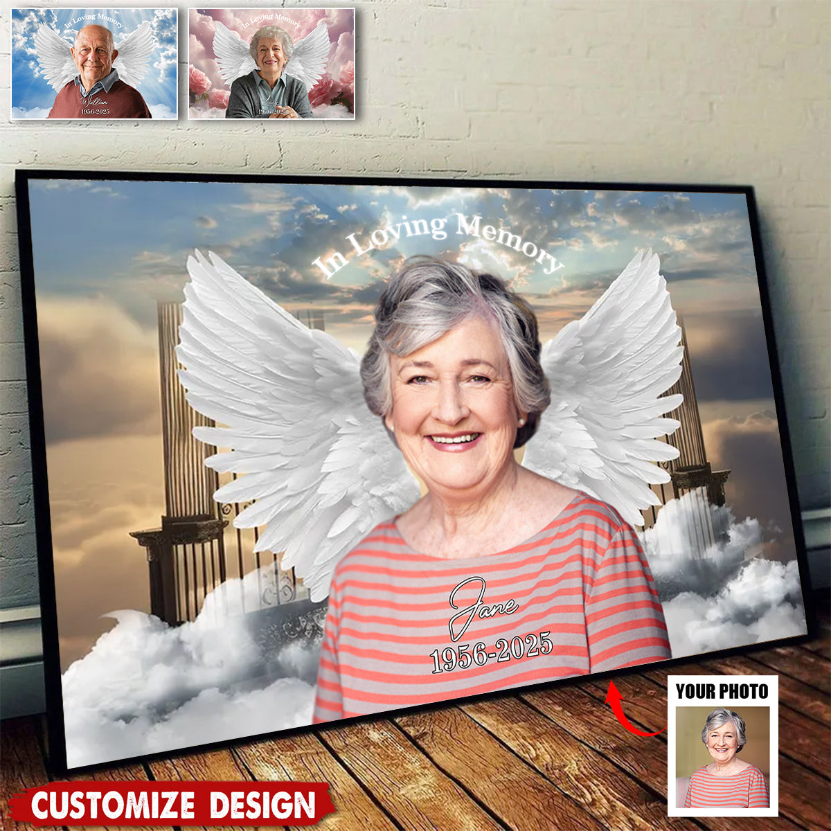 Gateway To Heaven Memorial - Personalized Upload Photo Poster - Memorial Keepsake of Lost Loved Ones