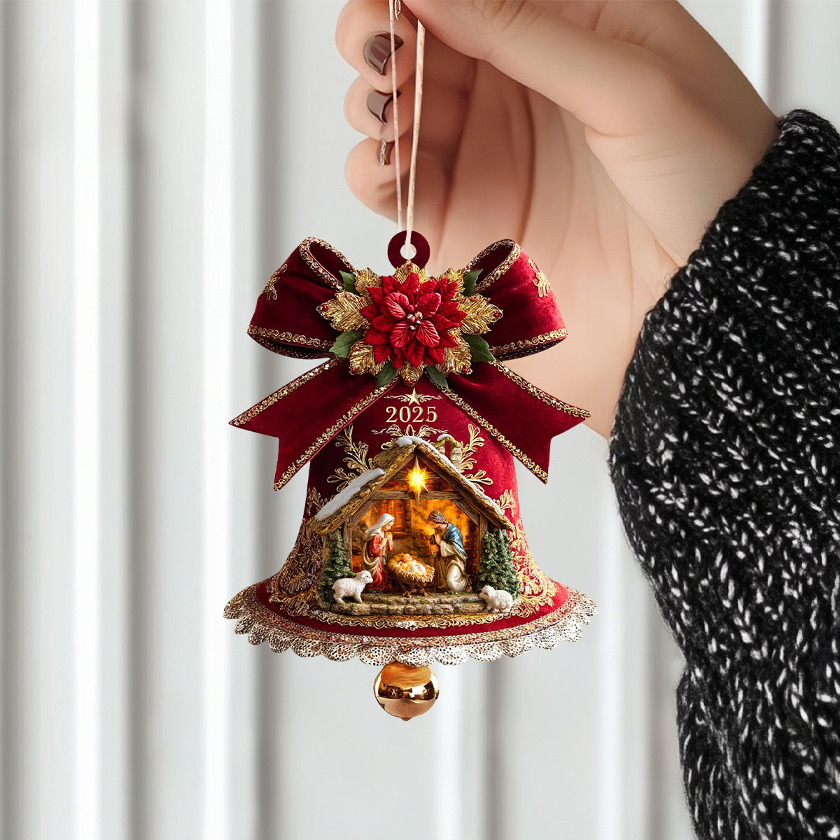 Jesus Baby In Manger Acrylic Christmas Ornament Christmas Religious