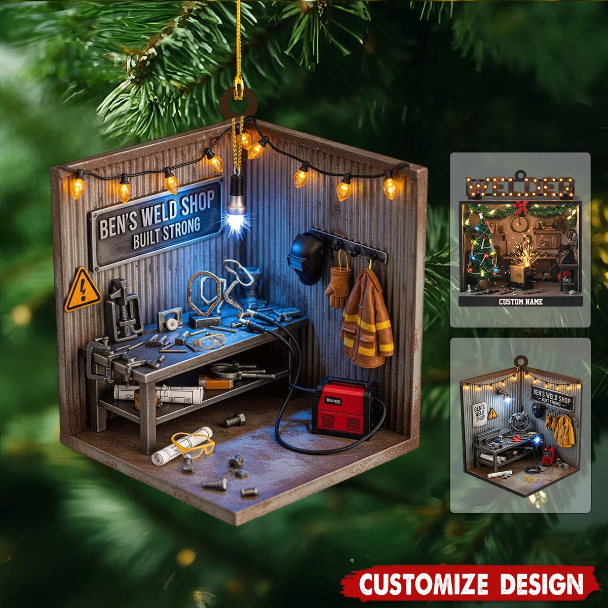 Personalized Welding Shop Christmas Ornament - Gift For Welder