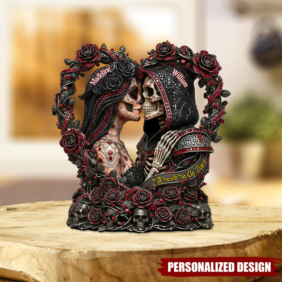 Sugar Skull Till Death Do Us Apart-Personalized Skull Acrylic Plaque