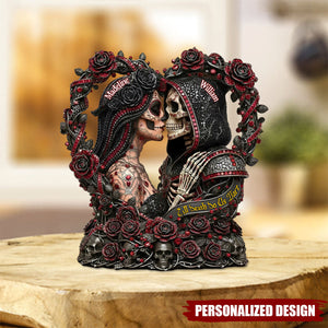 Sugar Skull Till Death Do Us Apart-Personalized Skull Acrylic Plaque