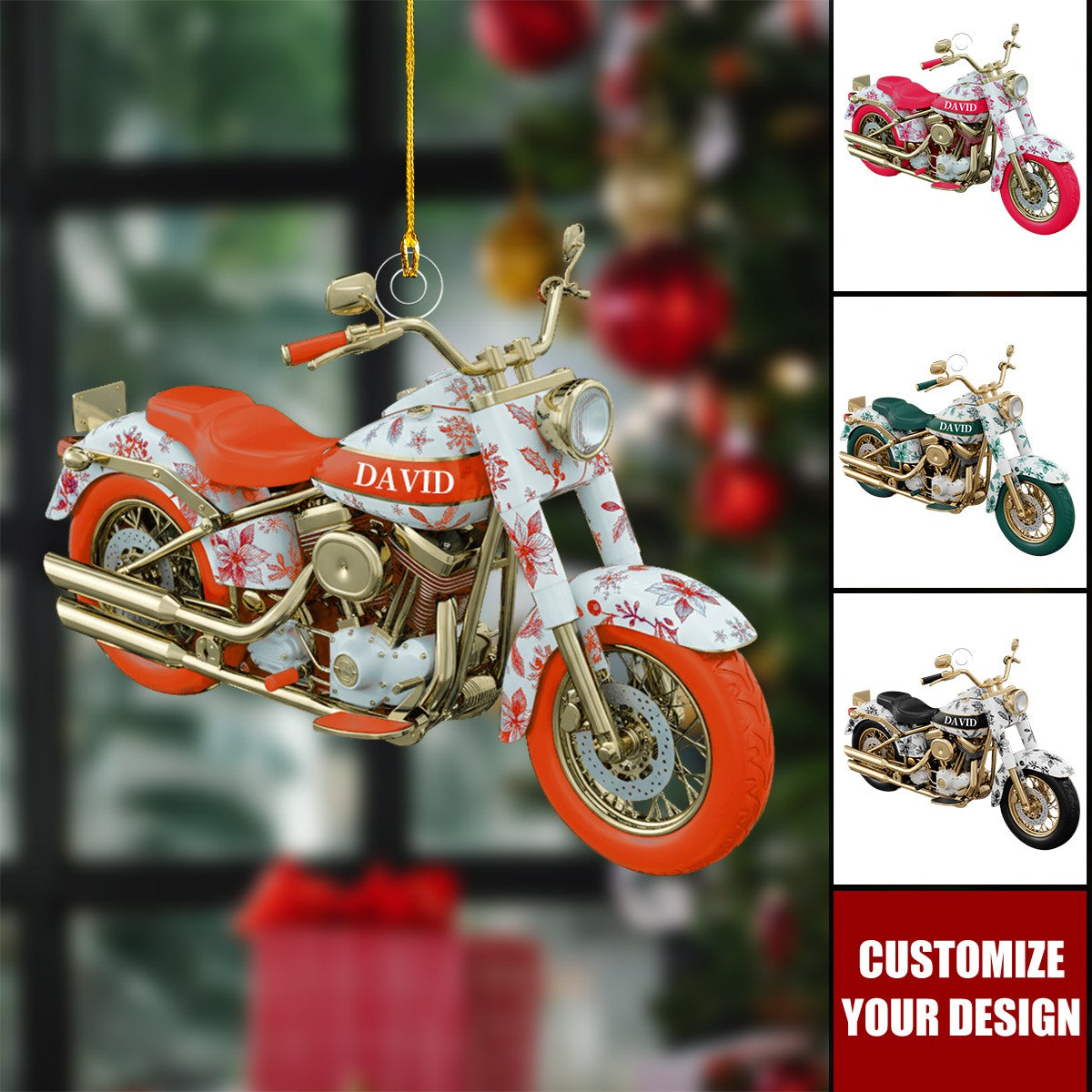 Personalized Motorcycle Christmas Ornament