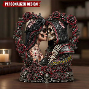 Sugar Skull Till Death Do Us Apart-Personalized Skull Acrylic Plaque