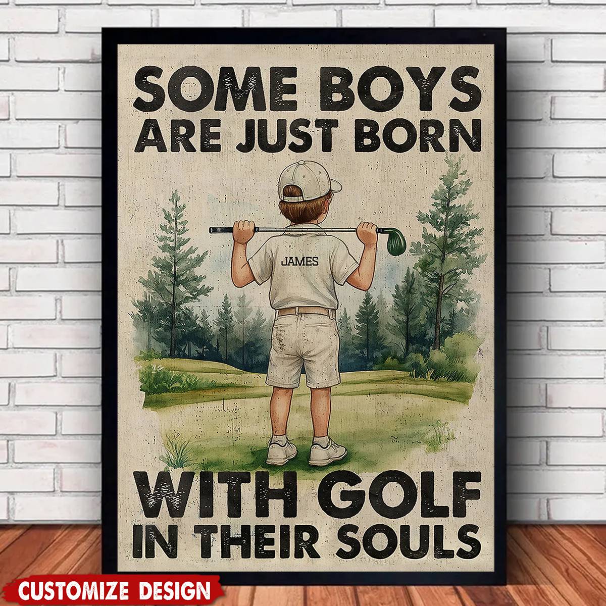 Personalized Golf Boy Kid Poster - Gift For Golf Lover