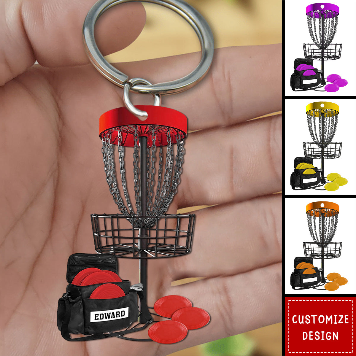 Personalized Disc Golf Keychain - Gift for Disc Golf Lover - New Release