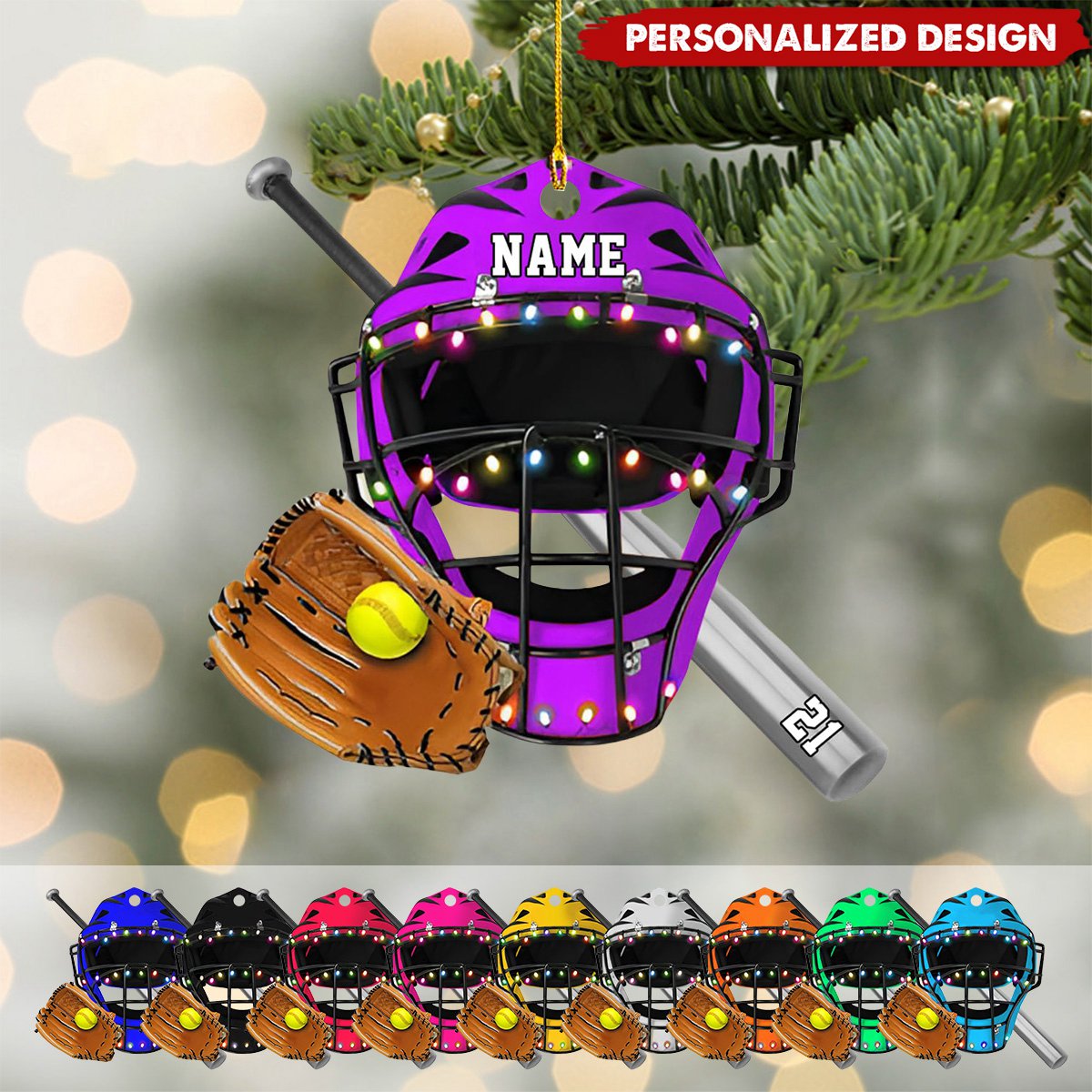 Personalized Softball Acrylic Ornament-Gifts For Softball Lovers-2024 New Release