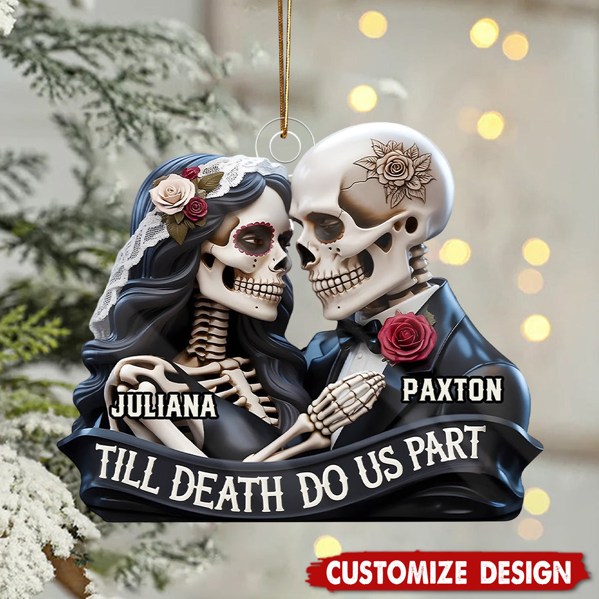 Till Death Do Us Part - Personalized 1-Layer Acrylic Ornament