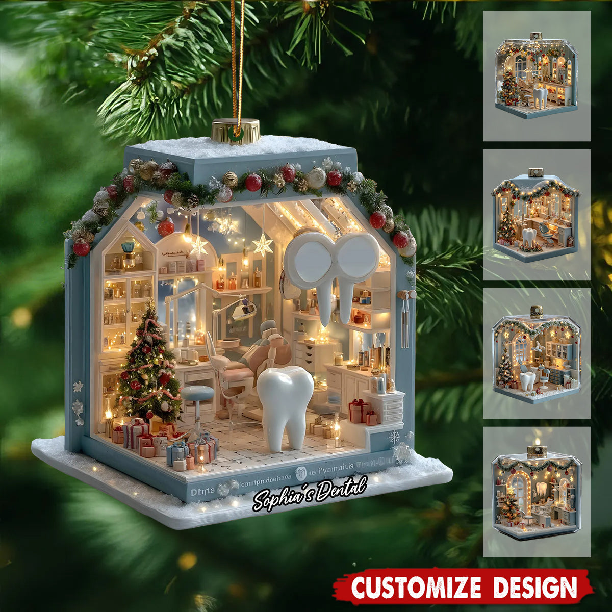 Personalized Name Dentist Office Christmas Ornament - Gift For Dentisit