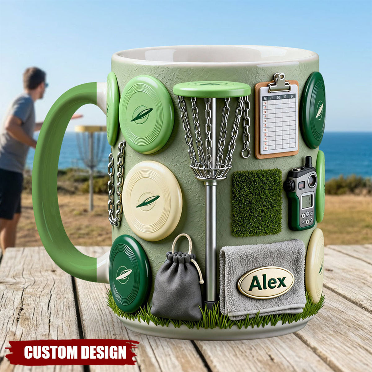 Love Disc Golf - Personalized Disc Golf Accent Mug & Coaster