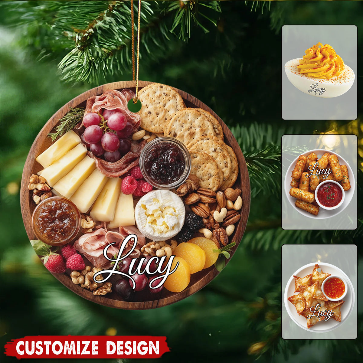 Personalized Delicious Food Christmas Ornament - Gift For Foodie