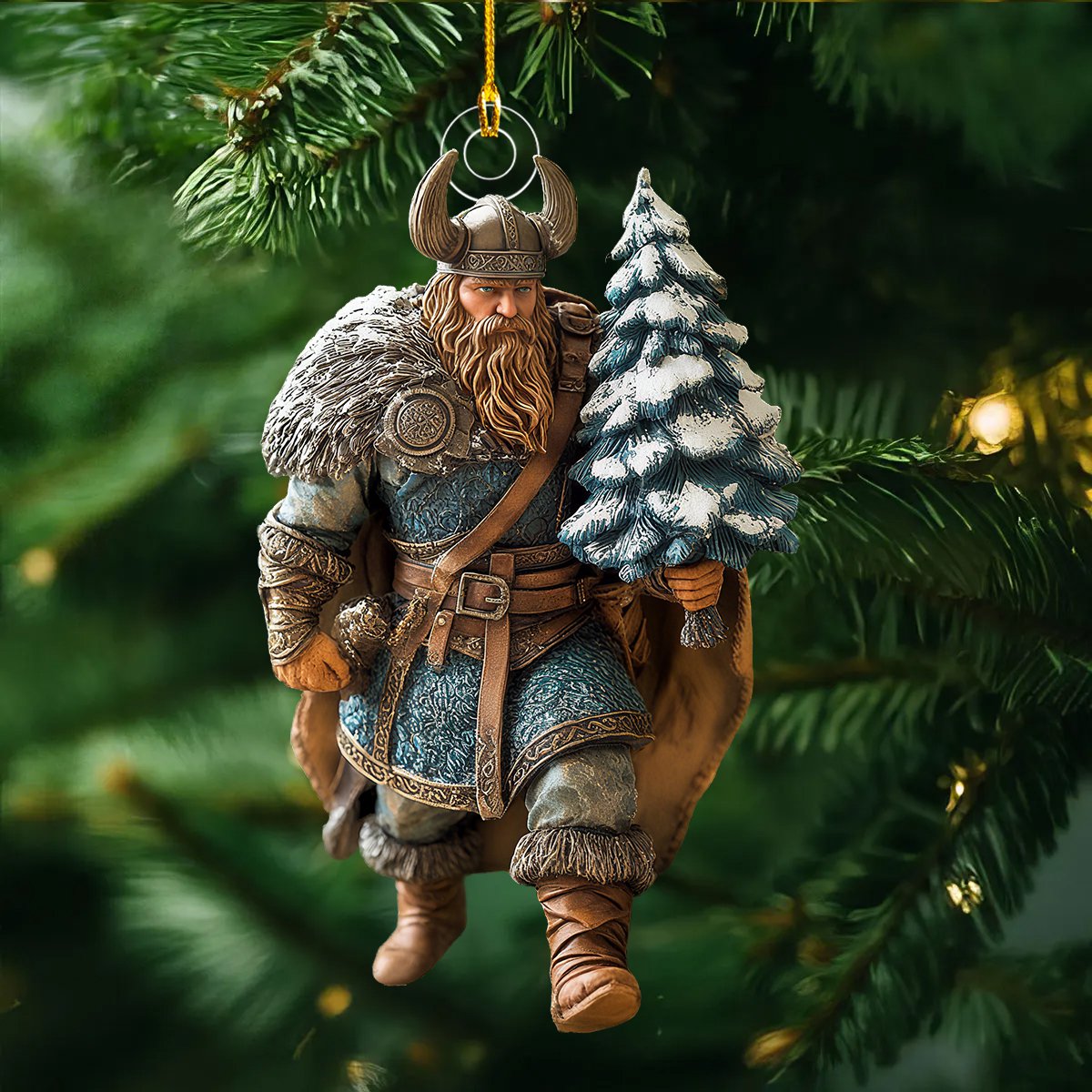 Viking Warrior Christmas Ornament - Gift for Dad