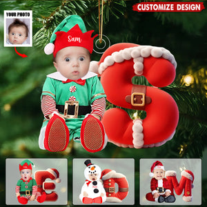 Merry Xmas - Personalized Kid Transparent Ornament - Gift For Boy,Girl,Baby