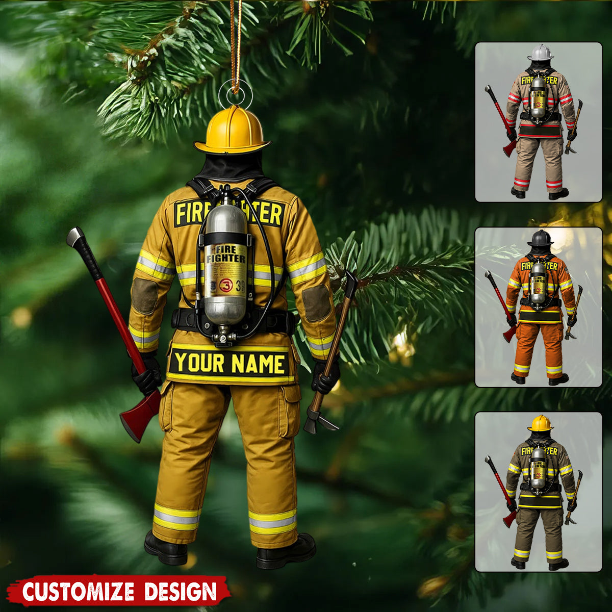 Personalized Firefighter On Duty Christmas Ornament - Gift For Firefighter Fireman New