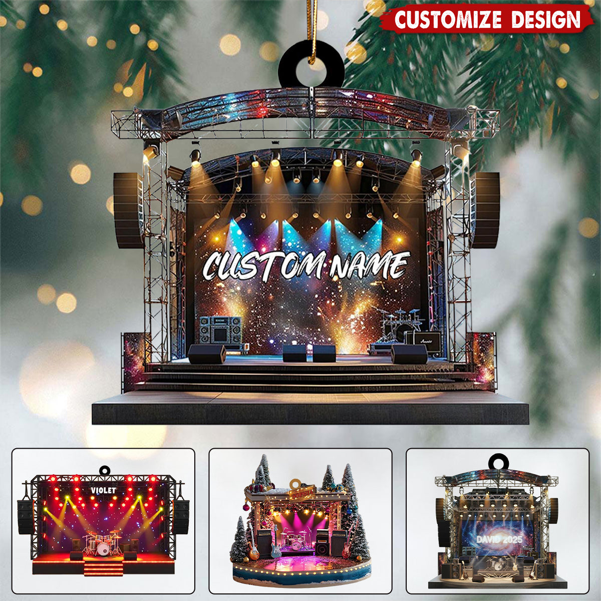 Personalized Music Festival Concert Stage Ornament