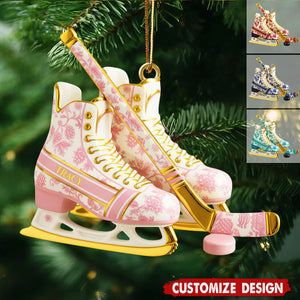 Personalized Classic Ice Hockey Christmas Ornament - Gift For Ice Hockey Lover