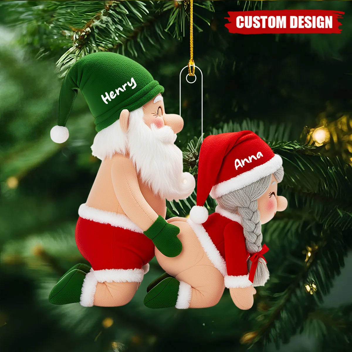 Personalized Old Couple Christmas Ornament - Gifts For Couple