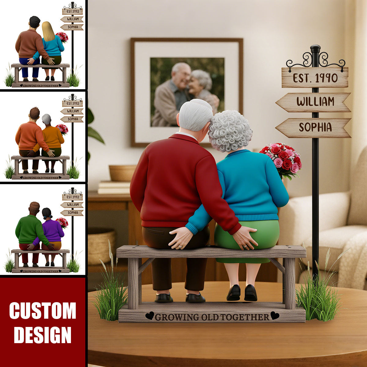 Funny Old Couple Acrylic Plaque - Personalized Gifts For Couple