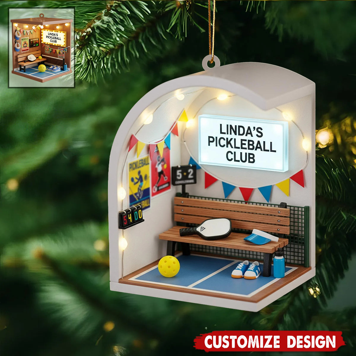 Personalized Pickleball Christmas Ornament - Gift For Double Partner Friend, Pickleball Keepsake, Pickle ball Partner