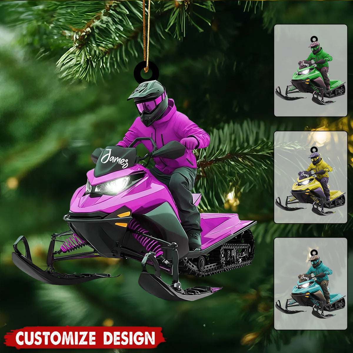 Personalized Snowmobile Rider Christmas - Gift for Rider, Winter Sports Lover