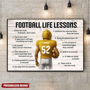 Personalized Football Life Lessons Poster-Gift For Son Teen Boy