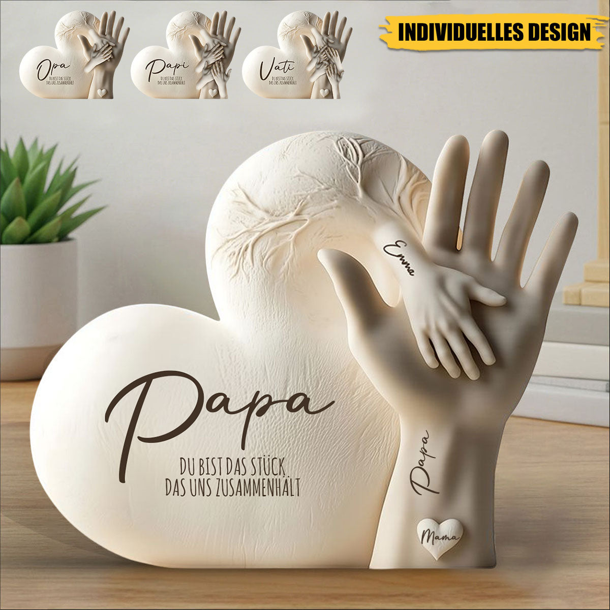 Papa Du Bist Das Stück, Das Uns Zusammenhält - Personalisierte Acryl-Plakette, Vatertagsgeschenk Für Papa