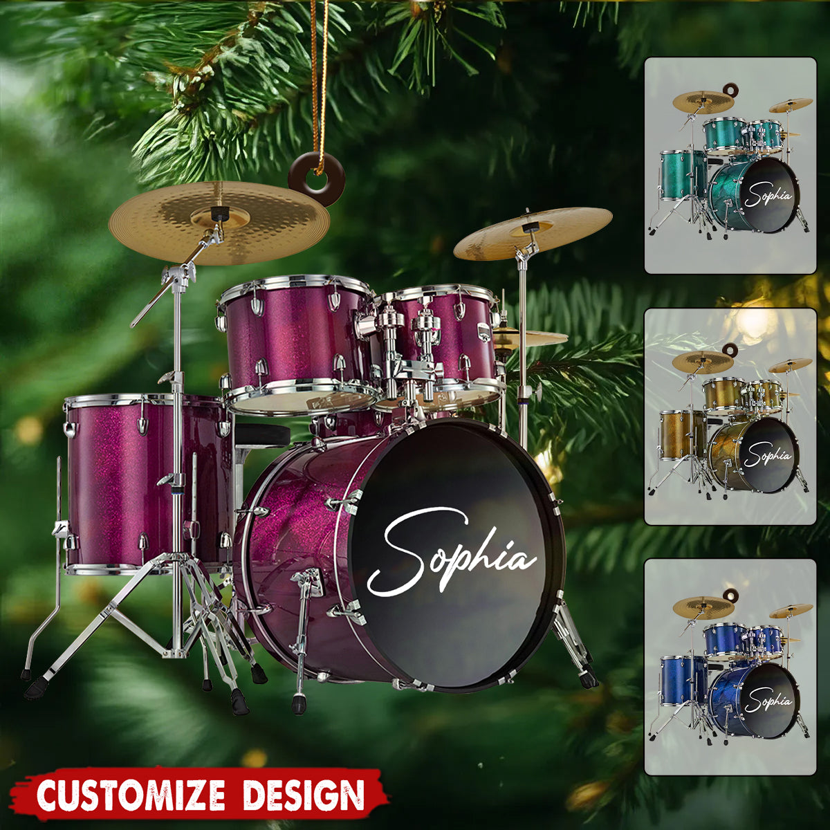 Personalized Drum Ornament - Gifts For Drummer